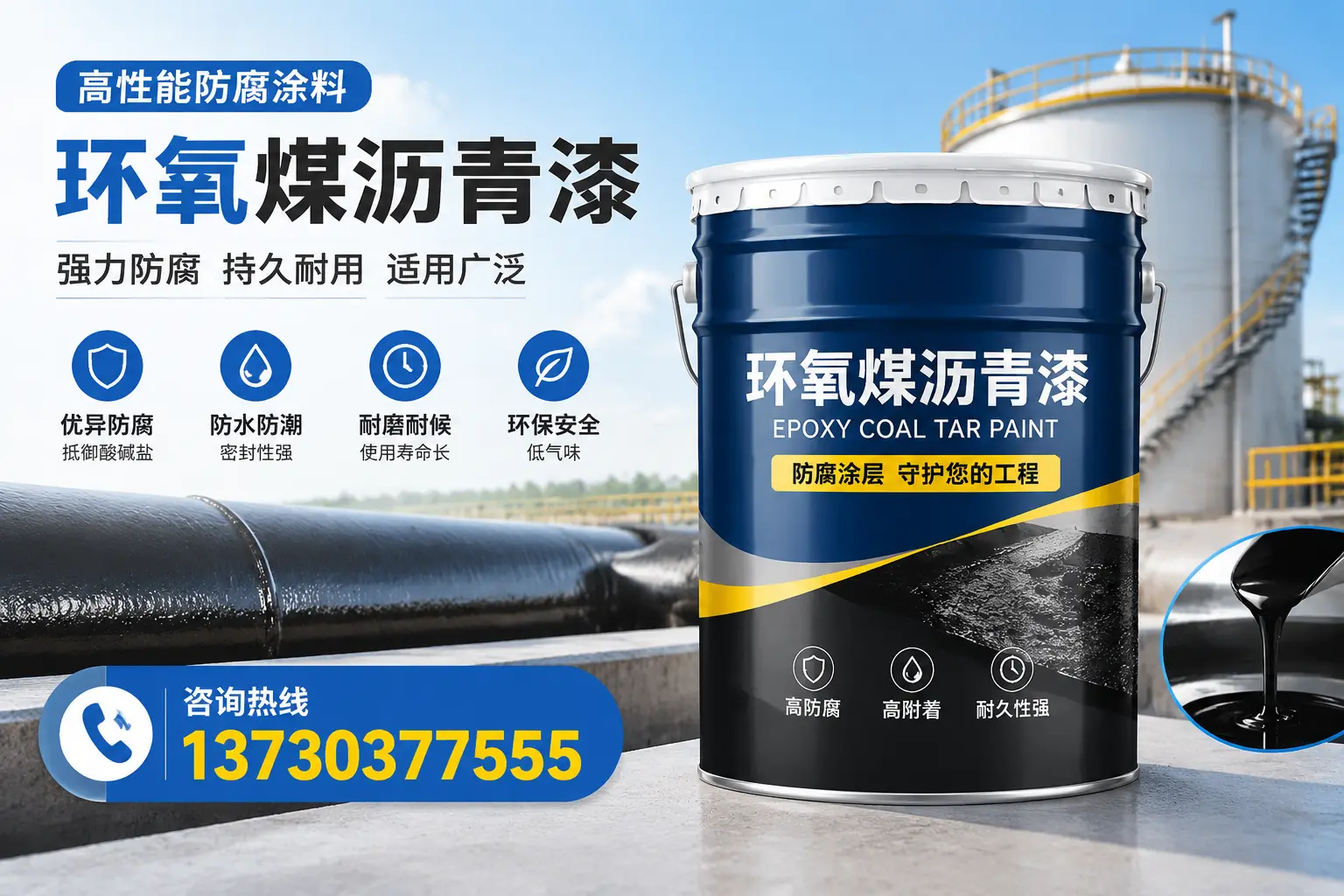 环氧煤沥青漆的耐久性分析，适合汝南的使用场景